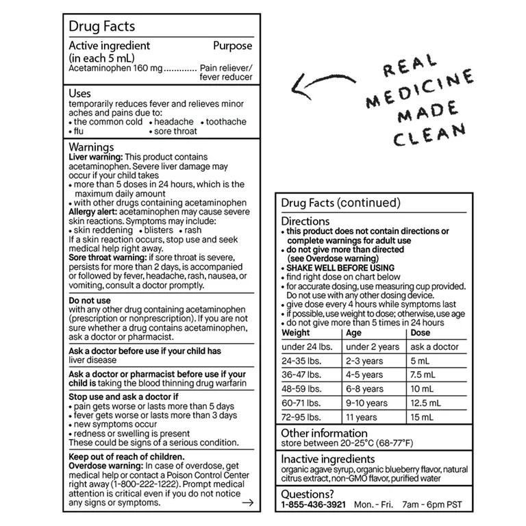 Genexa Children's Acetaminophen Oral Suspension, 4 oz - Walmart.com | Walmart (US)