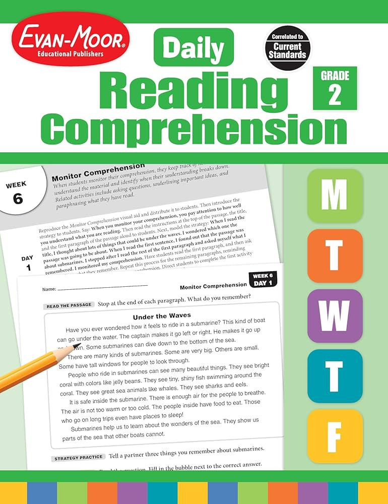 Evan-Moor Daily Reading Comprehension, Grade 2 - Homeschooling & Classroom Resource Workbook, Rep... | Amazon (US)