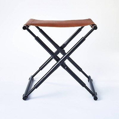 Preston Folding Leather Sling Ottoman with Metal Base - Threshold designed with  | eBay | eBay US
