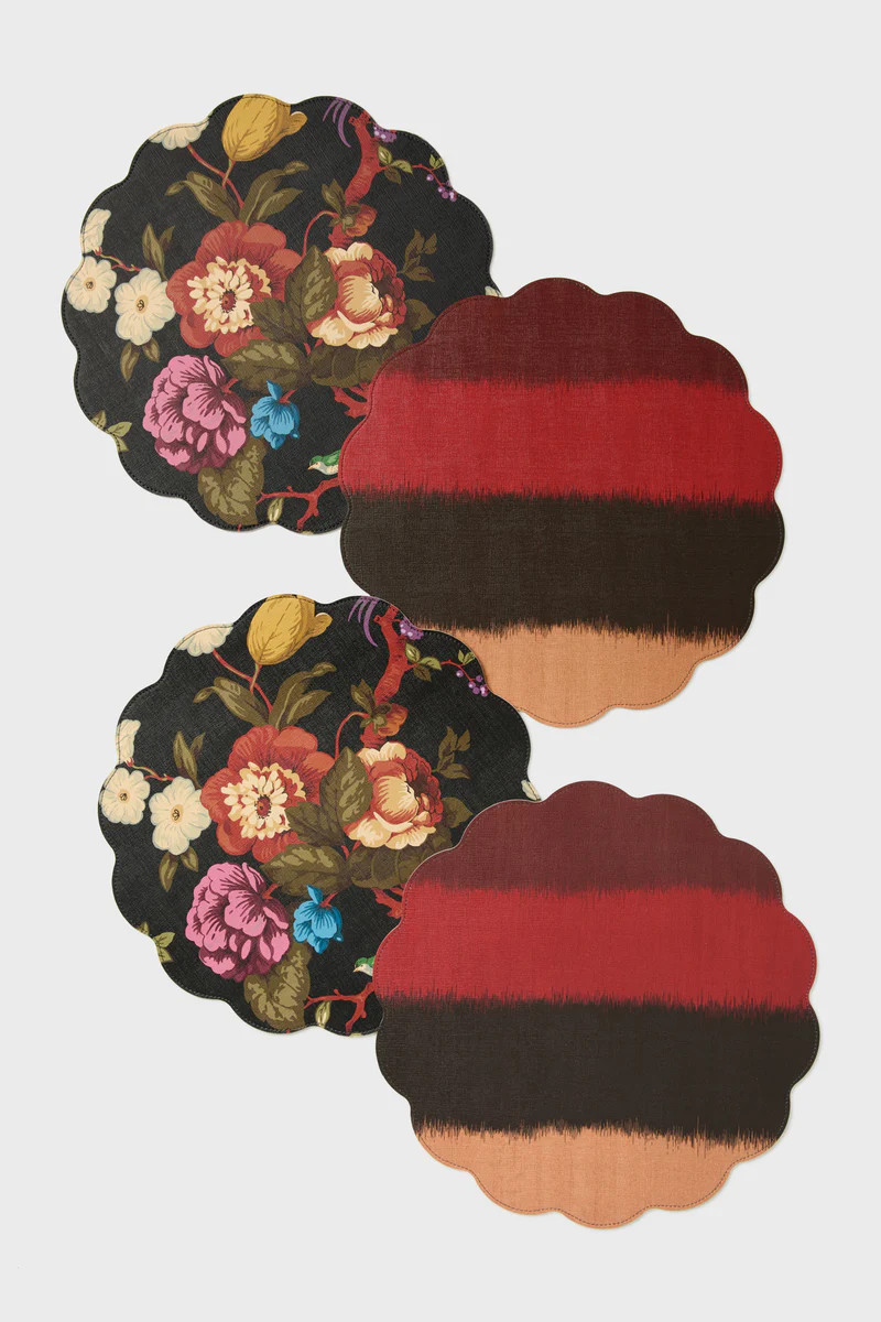 Baroque Floral Reversible Wipeable Placemats Set of 4 | Tuckernuck (US)