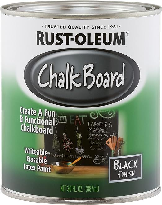 Rust-Oleum Available 206540 Chalkboard Brush-On, Black, 30-Ounce, 30 oz | Amazon (US)