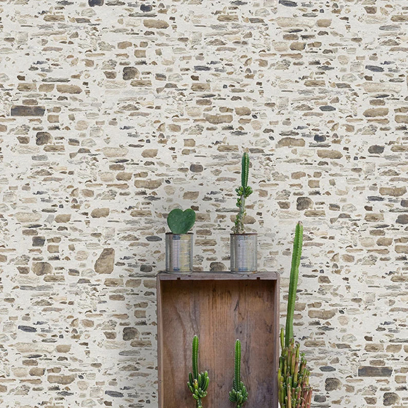 Wallpaper TEXTURED - "Stone Wall" | Etsy (US)
