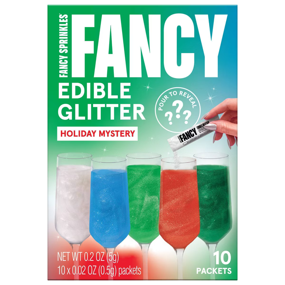 Fancy Sprinkles Mystery Holiday Edible Glitter Packets - 10ct/0.02oz | Target