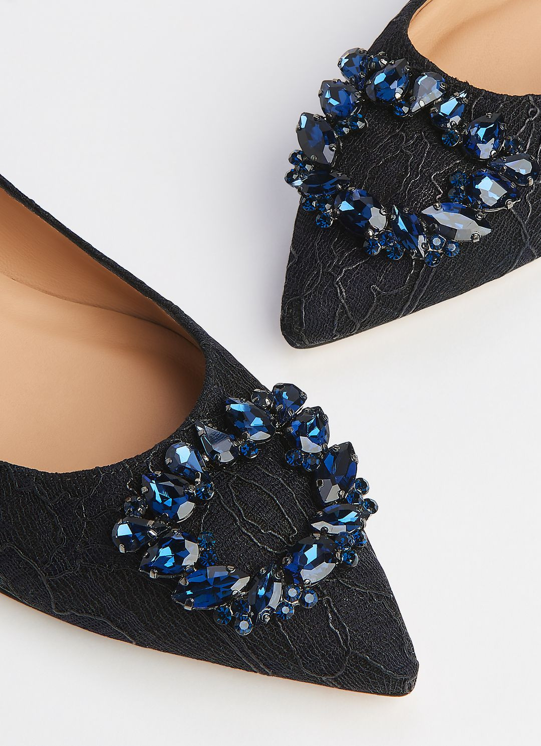 Harlow Black & Navy Lace Flats | L.K. Bennett (UK)