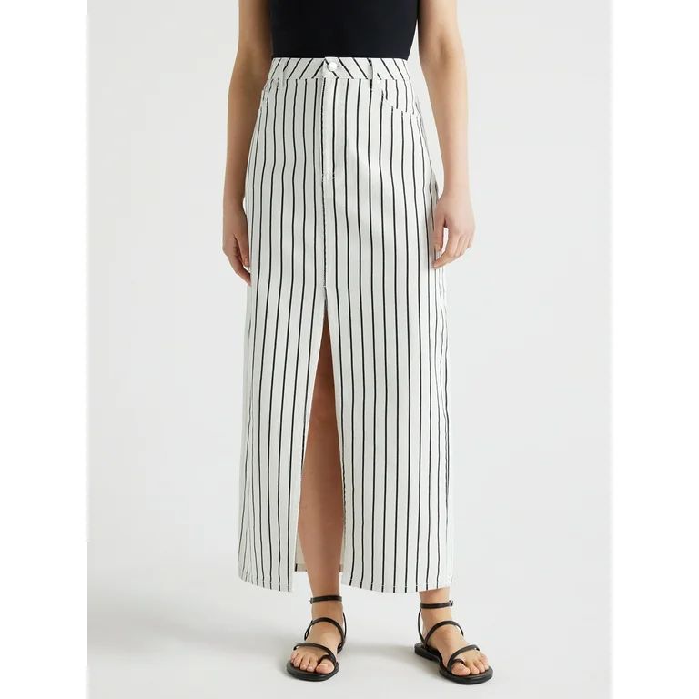 Scoop Women's Maxi Jean Skirt, Sizes 0-18 | Plus Size Spring Outfits #LTKcurves #LTKmidsize #LTKU | Walmart (US)