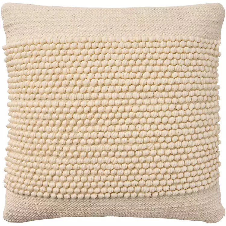 Ivory Loop Knot Center Pillow | Kirklands