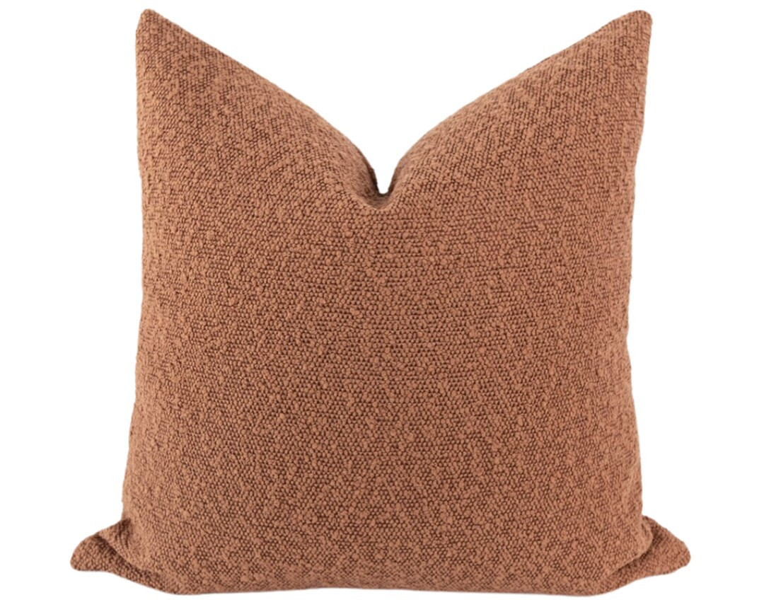 Burnt Orange Pillow, Fall Pillow Covers, Orange Woven Pillow, Pillow Cover 18x18 Orange, Textured... | Etsy (US)