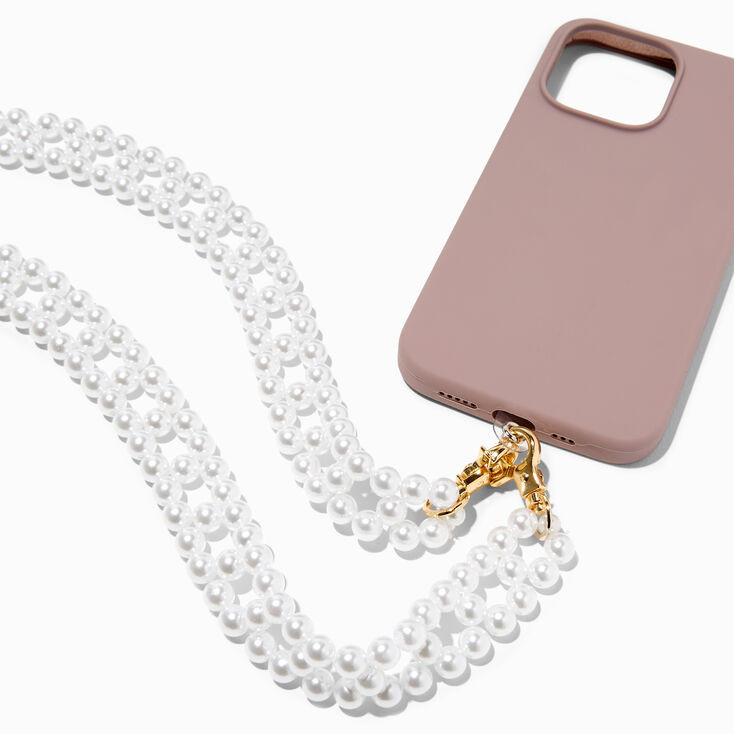 Beaded Pearl Crossbody Phone Strap | Claire's (US)
