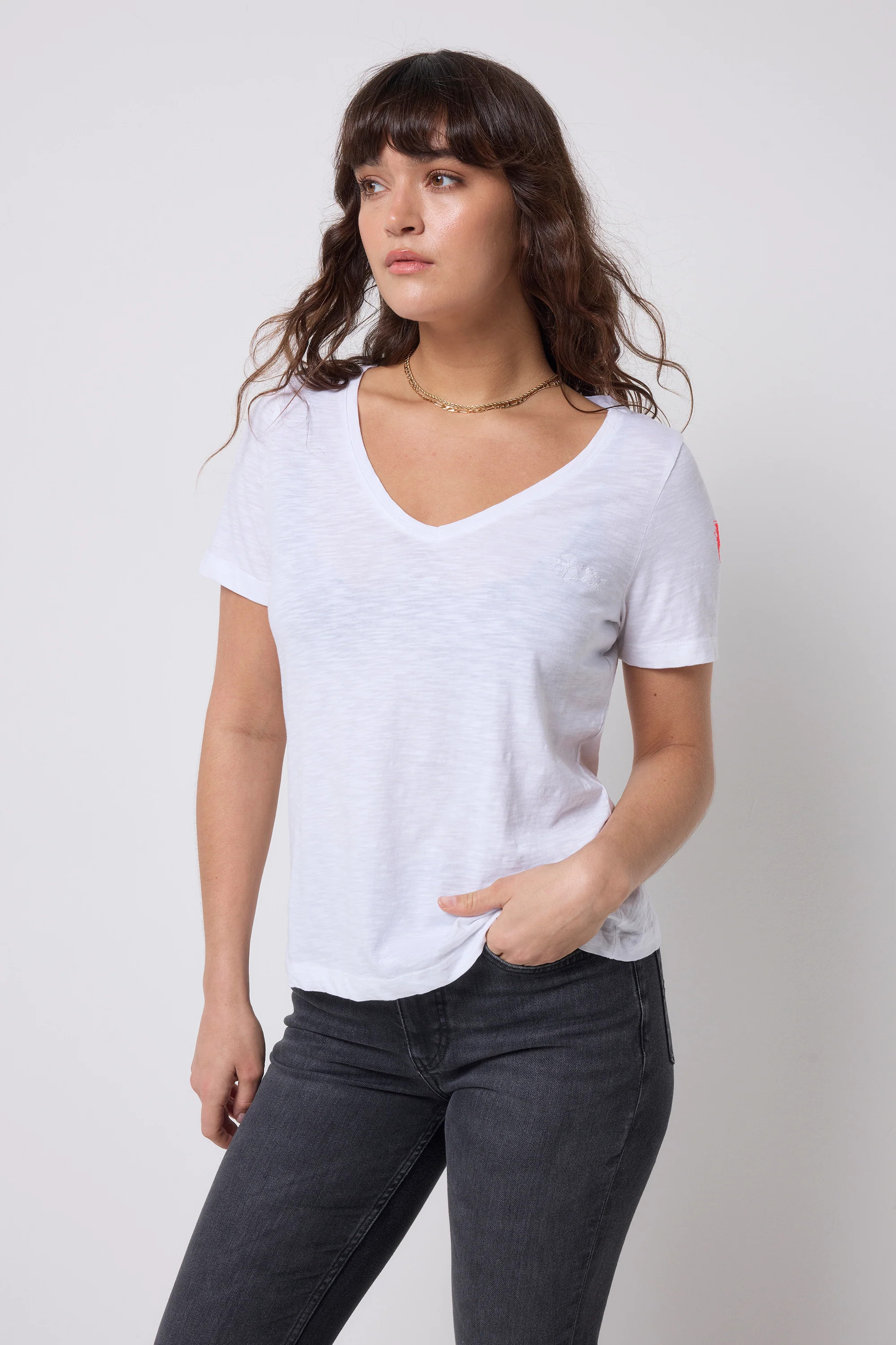 White V-Neck T-Shirt | Scamp & Dude