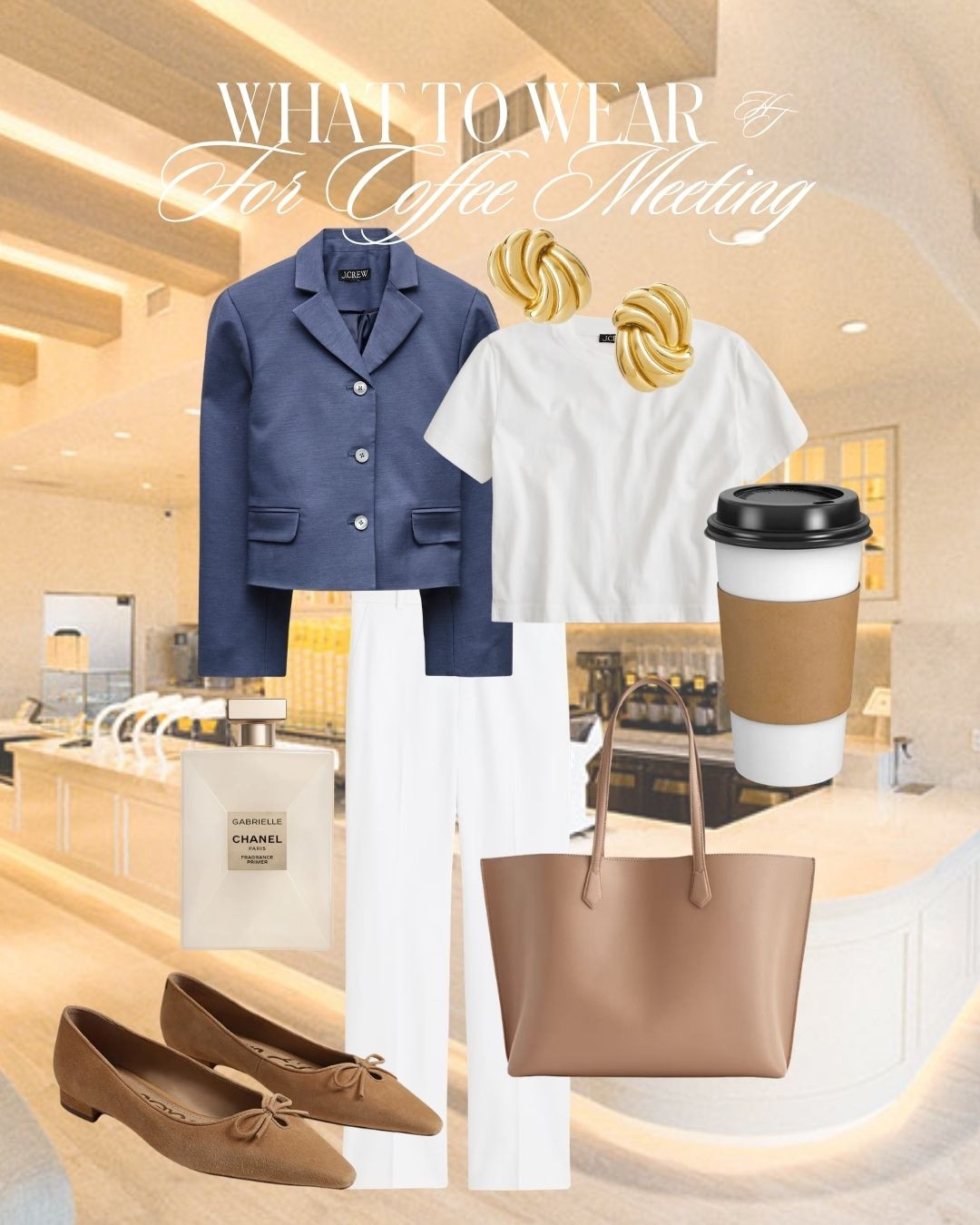 @jcrew Casual but still says “I have my life together” ☕️

Outfit formula:
Cropped blazer + basic tee + relaxed trousers + ballet flats + structured tote + gold earrings

The easiest way to look polished without feeling overdressed. Everything is linked in this LTK post ✨

#casualchicstyle #coffeechatoutfit #effortlessstyle #workwearinspo #minimaloutfits

#LTKmomlife #LTKWorkwear #LTKootd