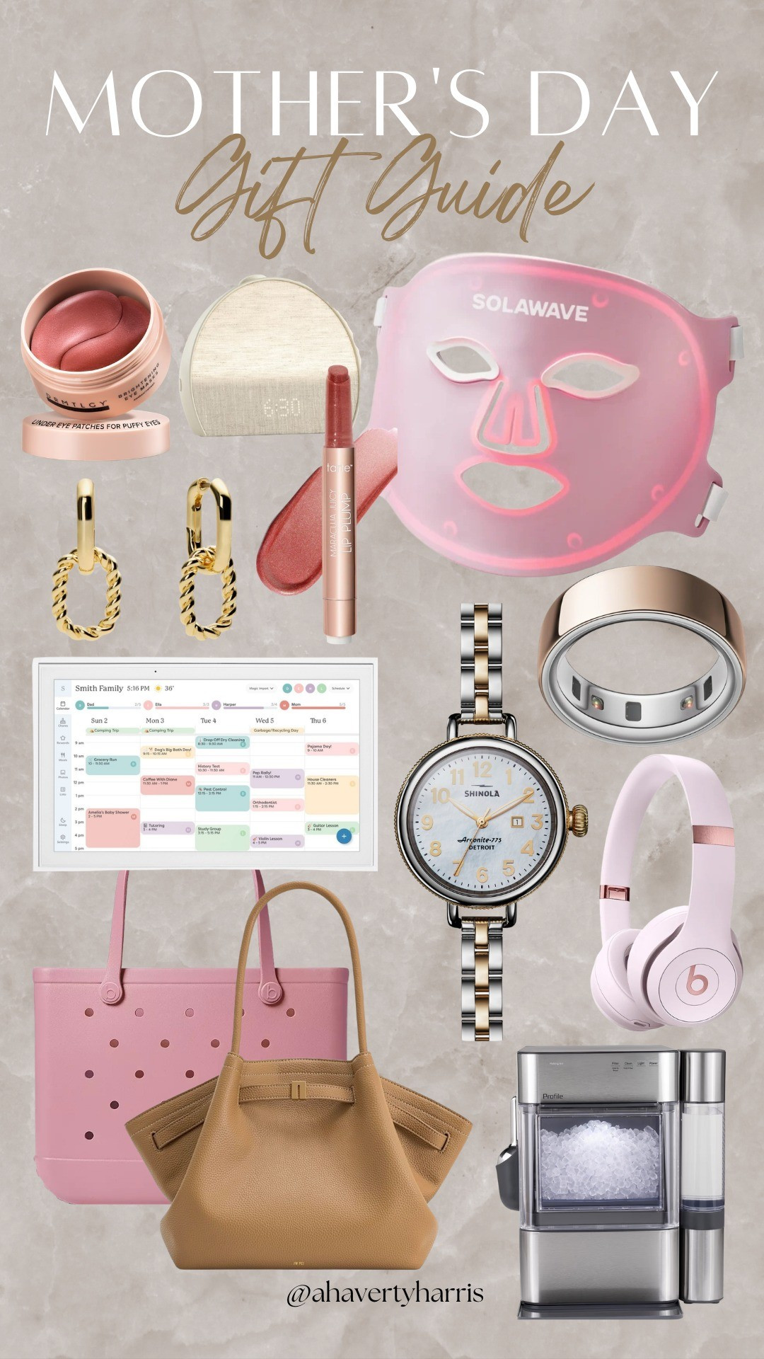 Mother's Day Gift Guide - gifts that moms actually want - both luxe and practical! Gifts for mom,  gifts for her,  skylight,  red light mask, family calendar, Bluetooth headphones,  women's watch, oura ring, gold earrings, hatch alarm, Dainty jewelry,  gold jewelry, nugget ice maker,  handbag, beach bag,  mom bag, oversized tote, vacation bag

#LTKMothersDay #LTKmomlife