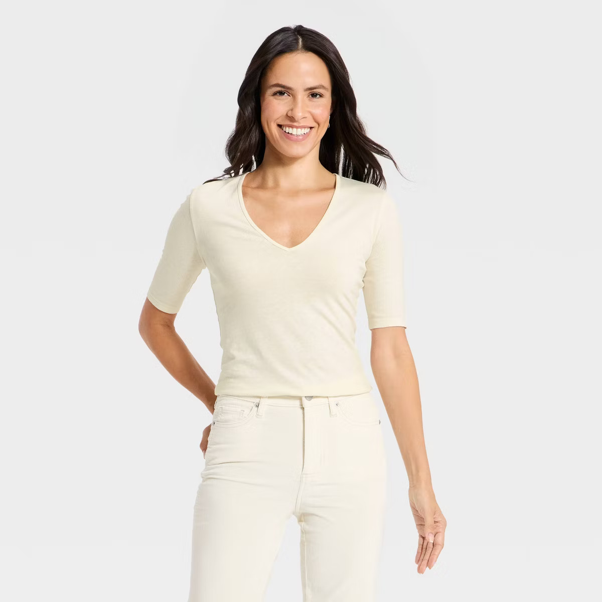 Women's Short Sleeve V-Neck Slub T-Shirt - Universal Thread™ | Target