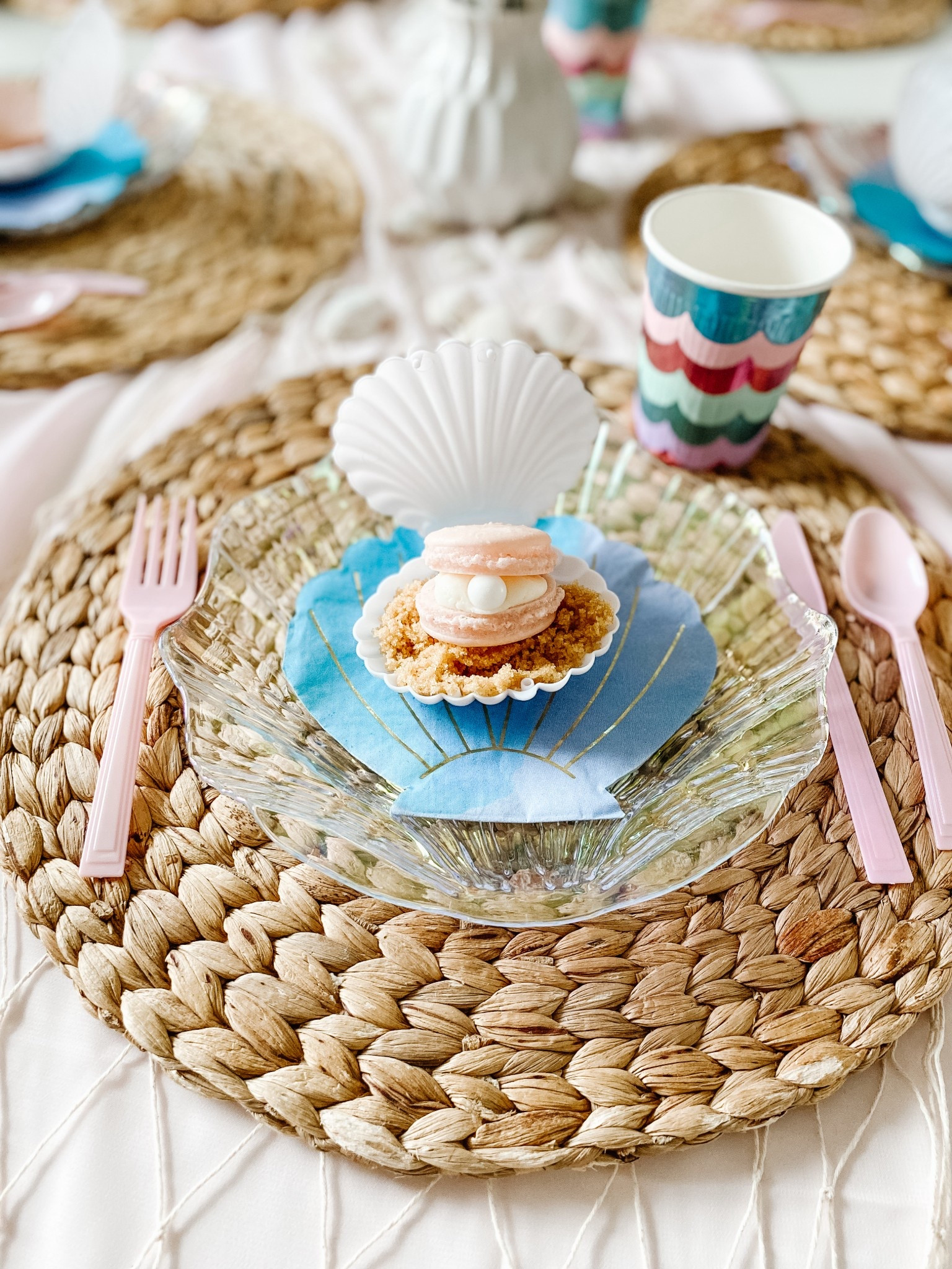 The cutest table setting for a mermaid/ let’s shellabrate birthday party! I out brown sugar in the shells and then we added large round sprinkle as a pearl in the macaron! 

#LTKParties #LTKKids