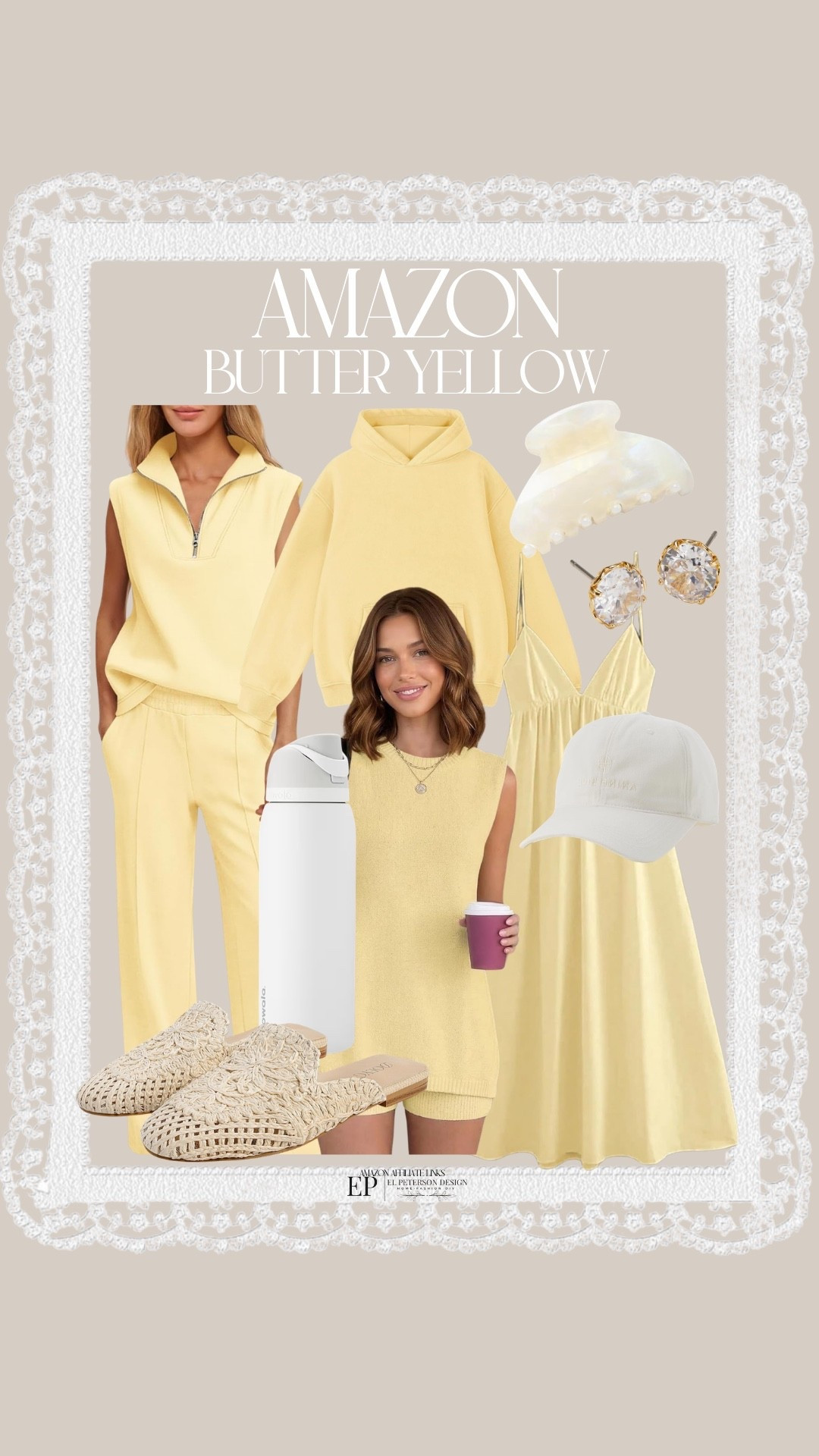 Amazon 
Dress
Earrings
Claw clips
2 pc outfit
Top
Mules
Cap
Sweater 