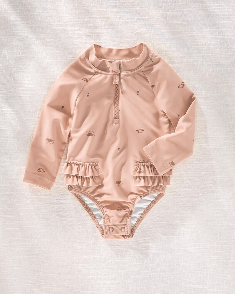 Baby Hilary Duff Rays And Rainbows Ruffle 1-Piece Rashguard | Carter's