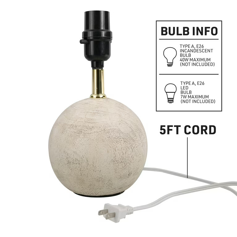 Mainstays Mini Light Wood-Textured Table Lamp, 12.75" H - Walmart.com | Walmart (US)