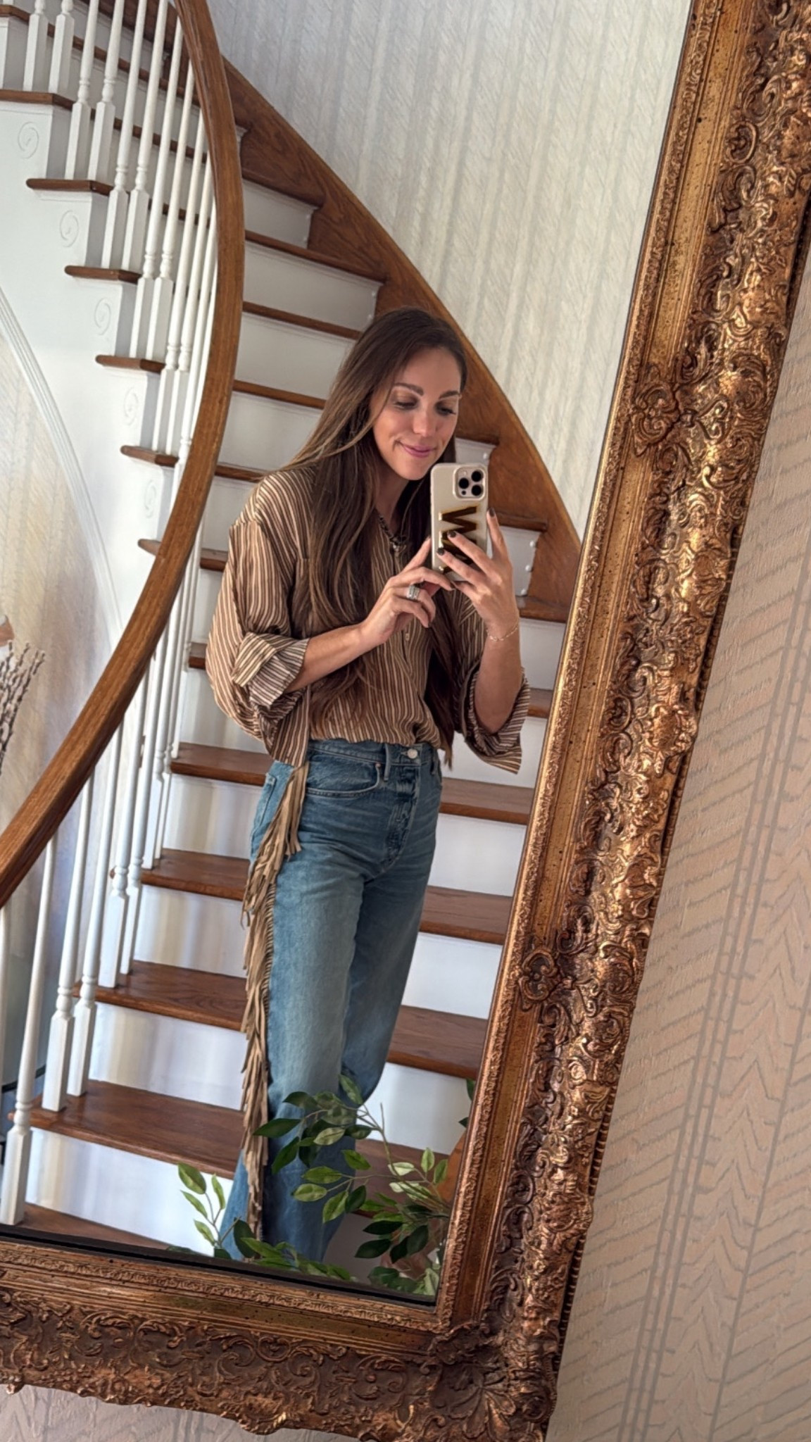 Fringe jeans. Size down!! 