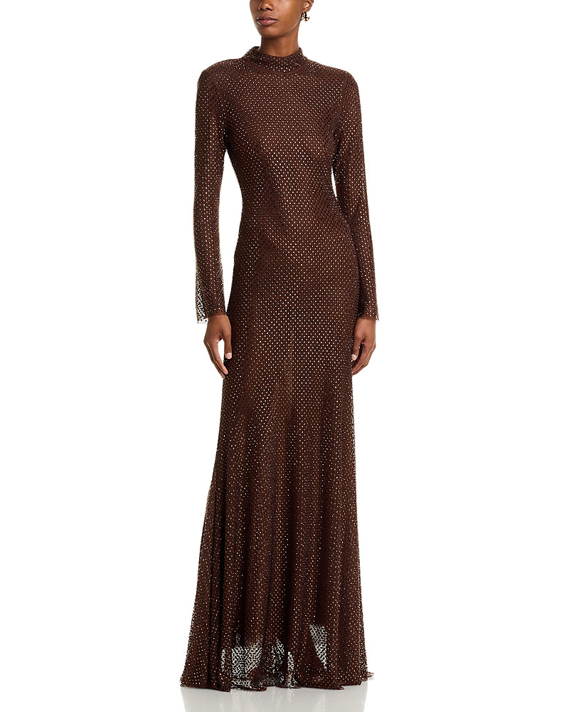 Self-Portrait Rhinestone Mesh Maxi Dress | Bloomingdale's (US)