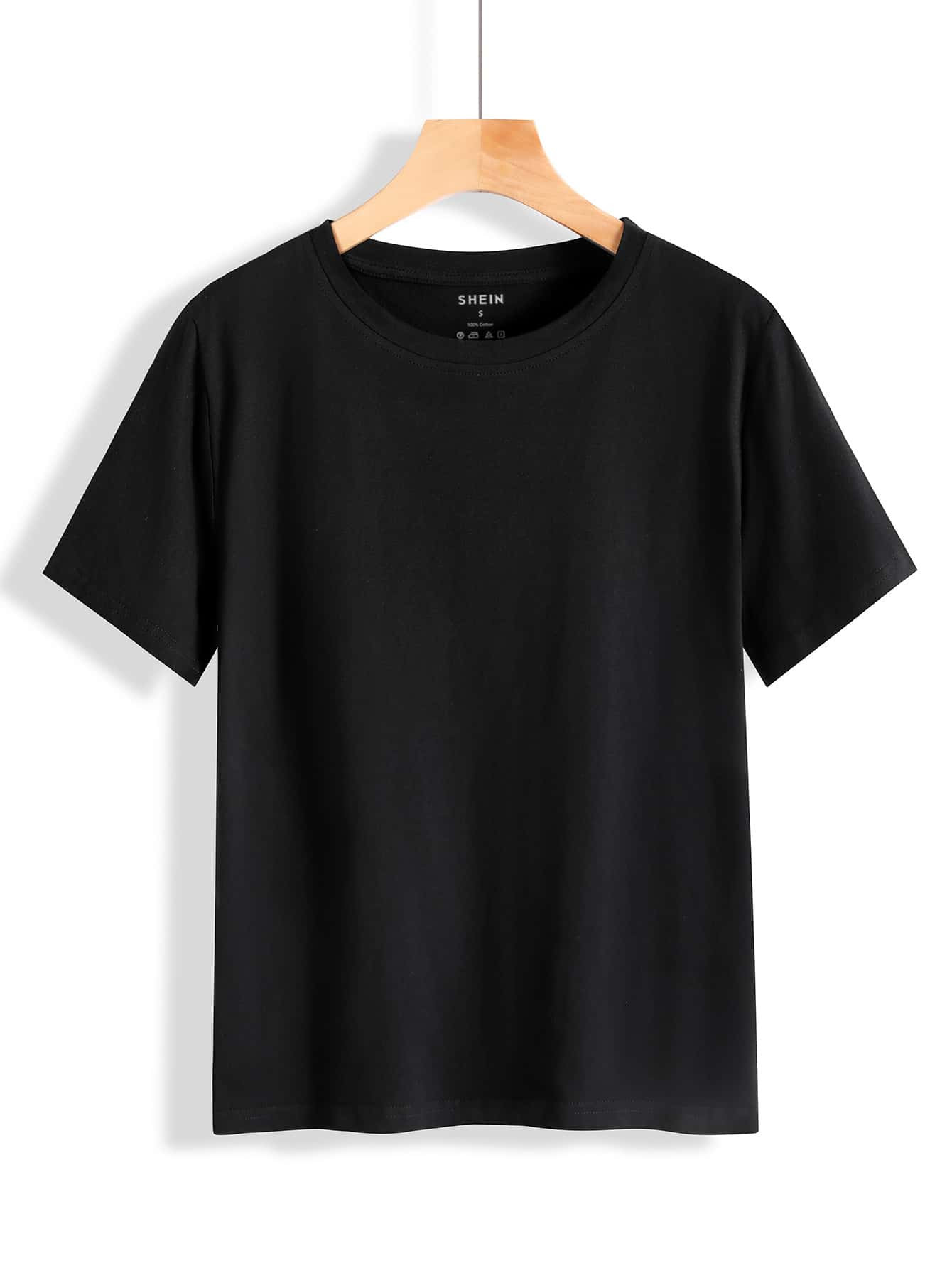 Solid Crew Neck Basic Tee | SHEIN