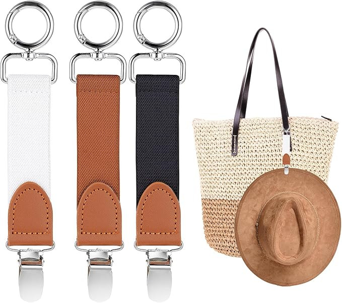 Mabor 3Pcs Hat Clip for Travel on Bag, Elastic Hat Clips for Travel Hat Bag Clip Hands-Free Hat H... | Amazon (US)
