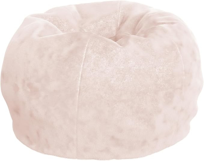 Flash Furniture Dillon Small Blush Furry Bean Bag Chair for Kids and Teens | Amazon (US)