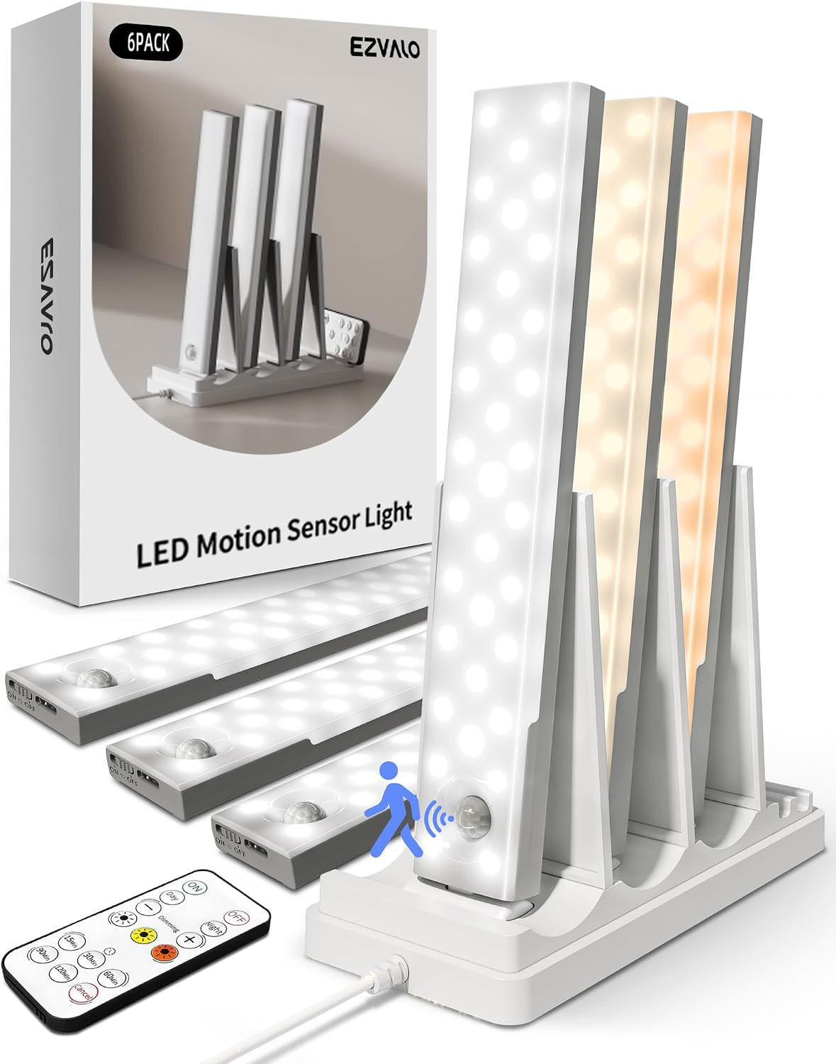 EZVALO Under Cabinet Lighting with Charging Station, Motion Sensor Lights | Amazon (US)