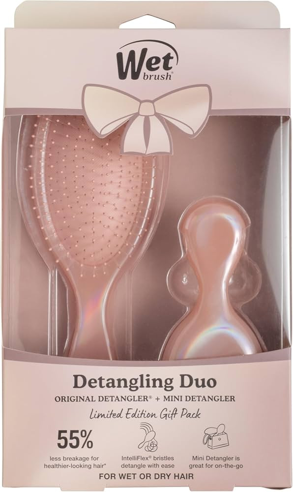 Wet Brush Original Detangler & Mini Hair Brush Gift Pack, Bronze (Iridescence Icon) - IntelliFlex... | Amazon (US)