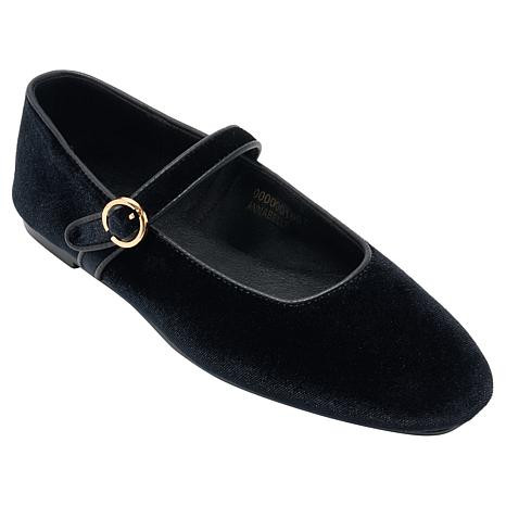 SHUSHOP SHU Shop Annabelle Velvet Mary Jane Flat - Denim Velvet - Size 8 | HSN
