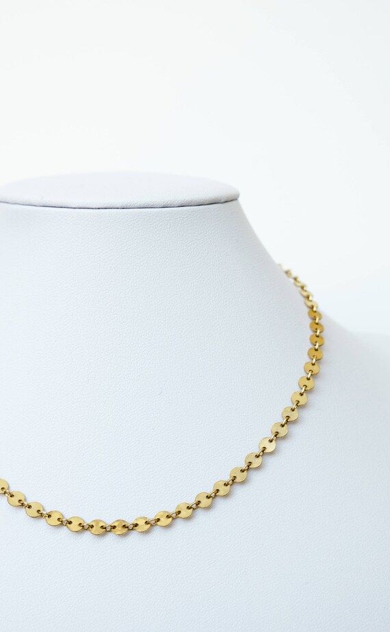 Gold Choker, Gold, Rose Gold or Silver Coin Chain Choker Necklace, Dainty Choker Necklace, Gold-F... | Etsy (US)