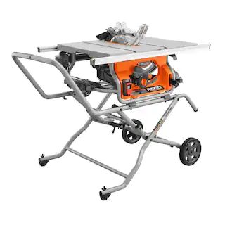 RIDGID 15 Amp 10 in. Portable Pro Jobsite Table Saw with Stand R4514 - The Home Depot | The Home Depot