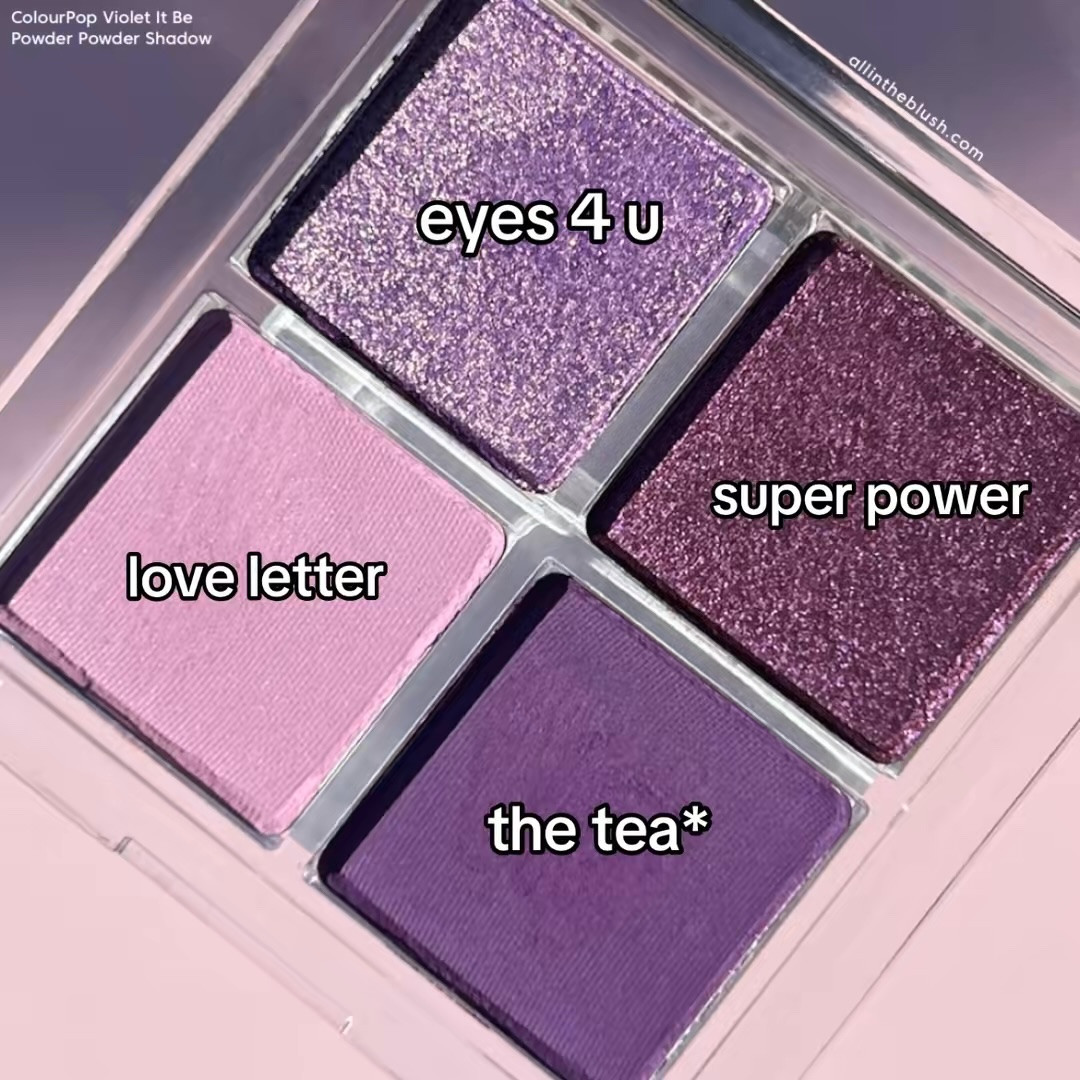Swatching the ColourPop Violet It Be Pressed Powder Shadow Quad Palette

#LTKBeauty #LTKootd #LTKgrwm