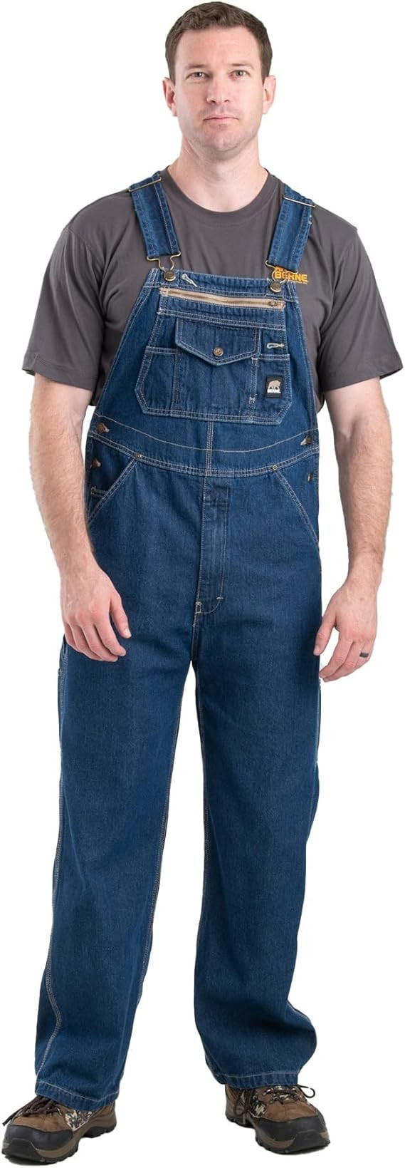 Berne Men's Heritage Unlined Washed Denim Bib Overall | Amazon (US)