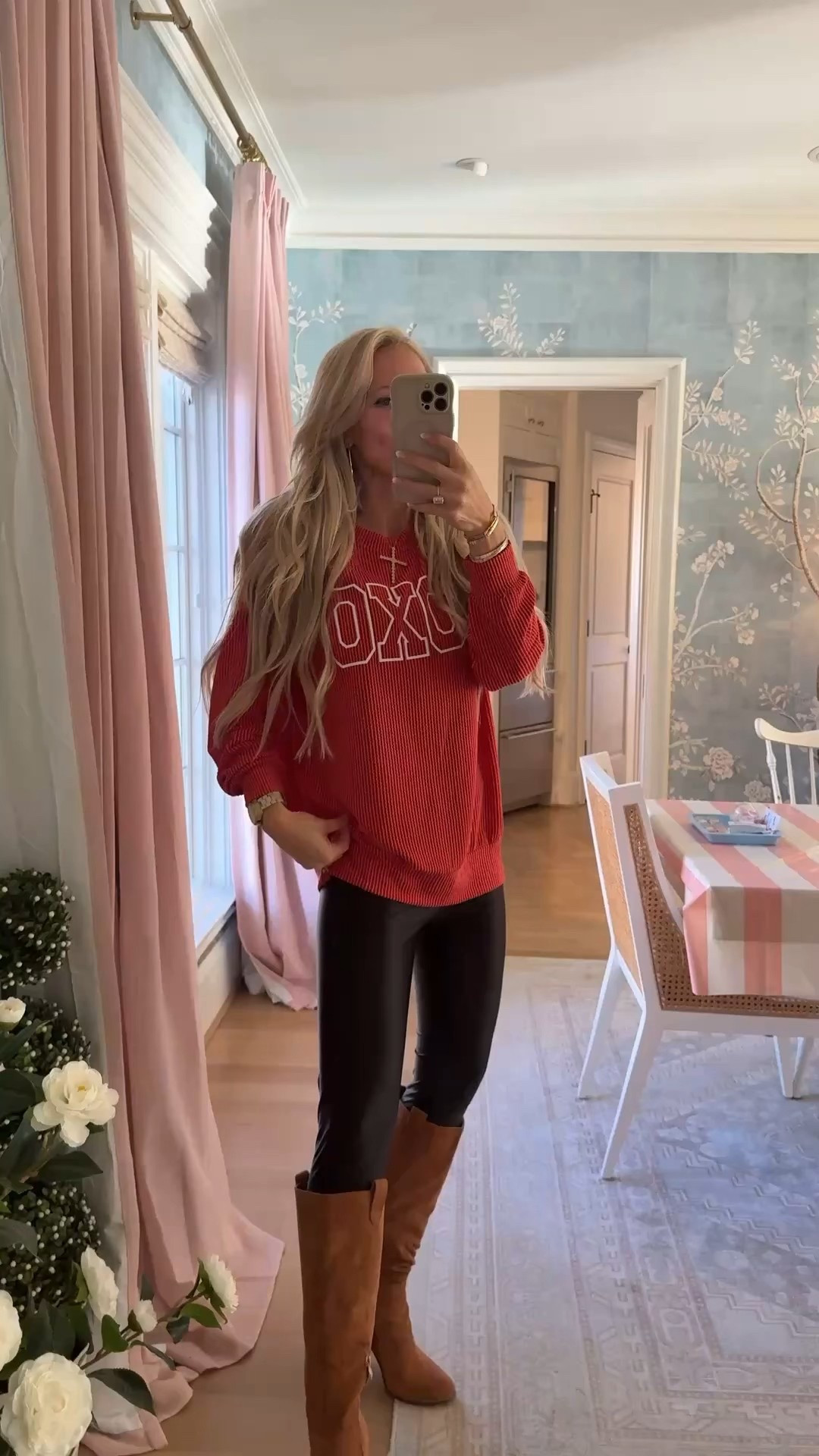 The easiest Valentine’s Day outfit 🤍 the cutest long-sleeve shirt styled with leggings and boots… comfortable, festive, and perfect for real life while still feeling a little special.

#valentinesstyle #momstyle #easyoutfit

#LTKgrwm #LTKdayinmylife #LTKootd