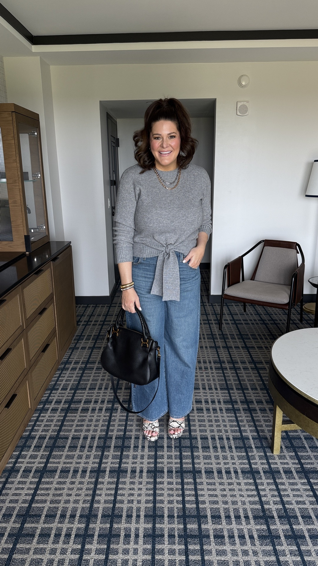 Jeans: 32
Sweater: Large

These wide leg jeans have an ADJUSTABLE WAIST so you can actually customize the fit — aka no more choosing between jeans that fit your hips or jeans that fit your waist. 

Paired them with the cutest gray sweater for an easy fall outfit that feels casual, flattering and put together without trying too hard. This whole look is such a good example of why I love elevated basics you can wear a million different ways.

If you’ve been searching for flattering wide leg jeans, adjustable waist jeans, midsize denim, curvy jeans or easy fall outfit ideas, these deserve a look. 

#midsizefashion #widelegjeans #curvyfashion #falloutfits #midsizestyle

#LTKNYFW #LTKTall #LTKMidsize
