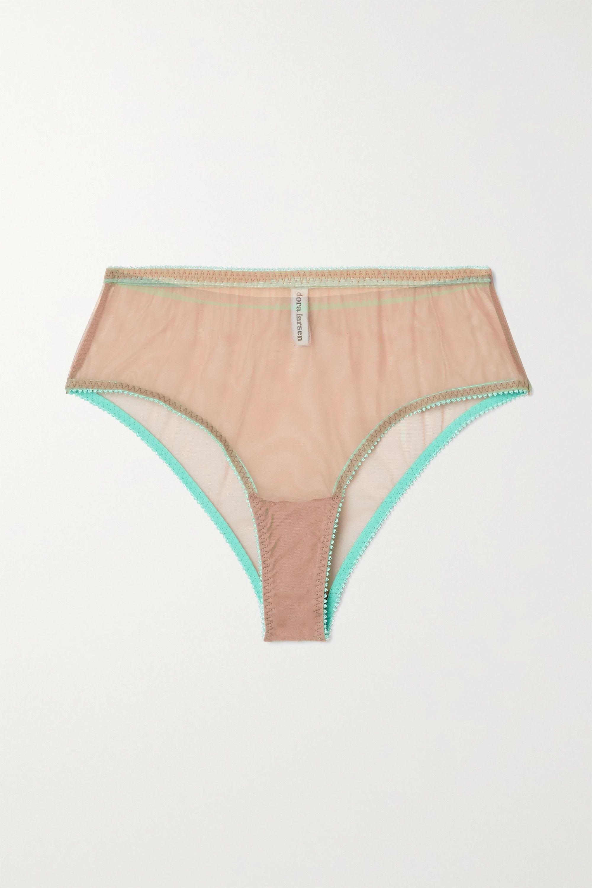 Dora LarsenJuno lace-trimmed stretch-tulle briefs | NET-A-PORTER (UK & EU)