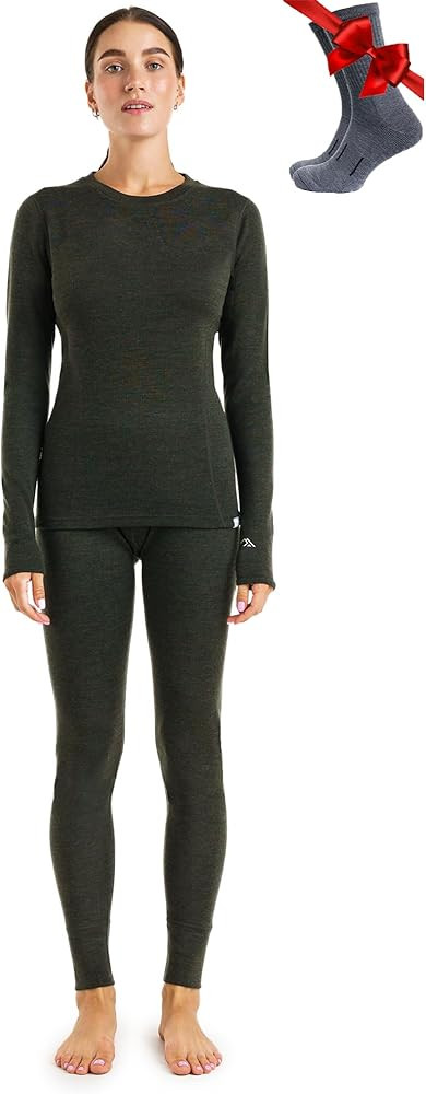 Merino.tech Merino Wool Base Layer Women Set - Midweight, Heavyweight Merino Wool Thermal Underwe... | Amazon (US)