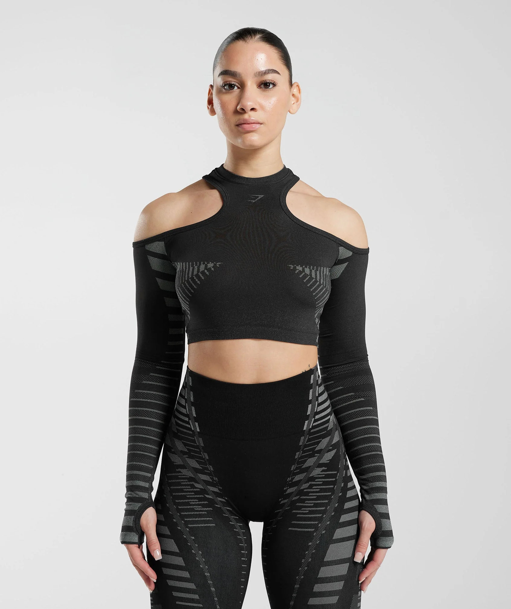 Gymshark Apex Limit Crop Top - Black/Light Grey | Gymshark US