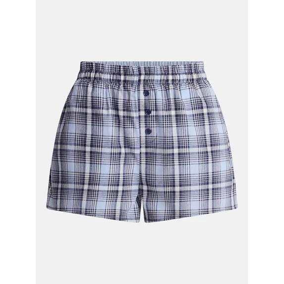 No Boundaries Cotton Boxer Shorts, 3" Inseam, Women's and Women's Plus XXS-4X | Walmart (US)
