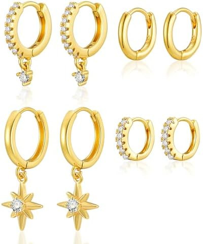 wowshow Gold Hoop Earrings for Women Chunky Hoops 14K Gold Plated Thick Hollow Tube Lightweight E... | Amazon (US)