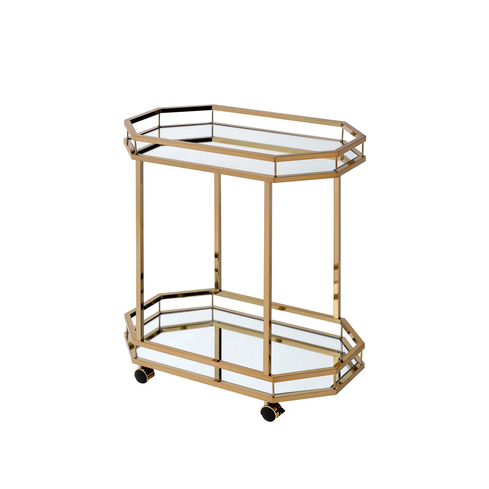 ACME Lacole Serving Cart, Mirror and Champagne | Walmart (US)