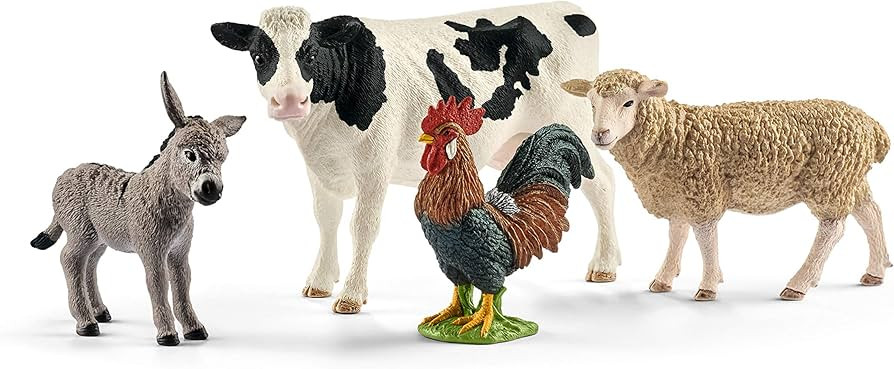 Schleich Farm World - Starter Set, Includes 4 x Collectible Toy Farm Animals, Cow, Sheep, Donkey ... | Amazon (US)