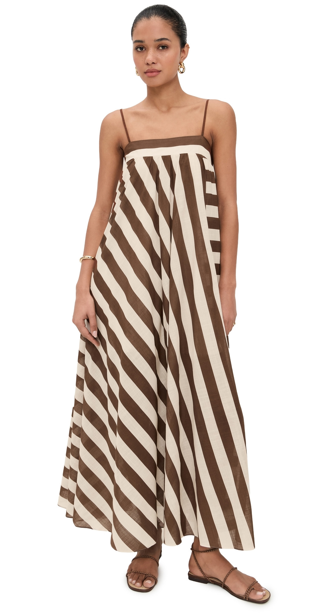 Zimmermann Daylight Stripe Maxi Dress Choc/Cream Stripe 1 | Shopbop