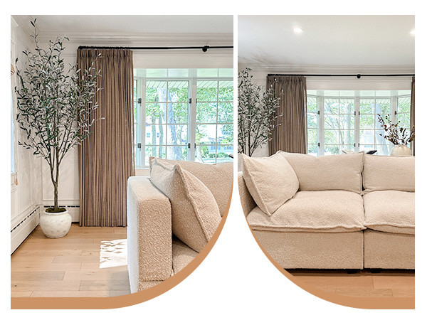 Lily Linen Curtains for Bedroom Living Room, Custom Linen Drapery Panel Blackout Privacy Lining, ... | Amazon (US)