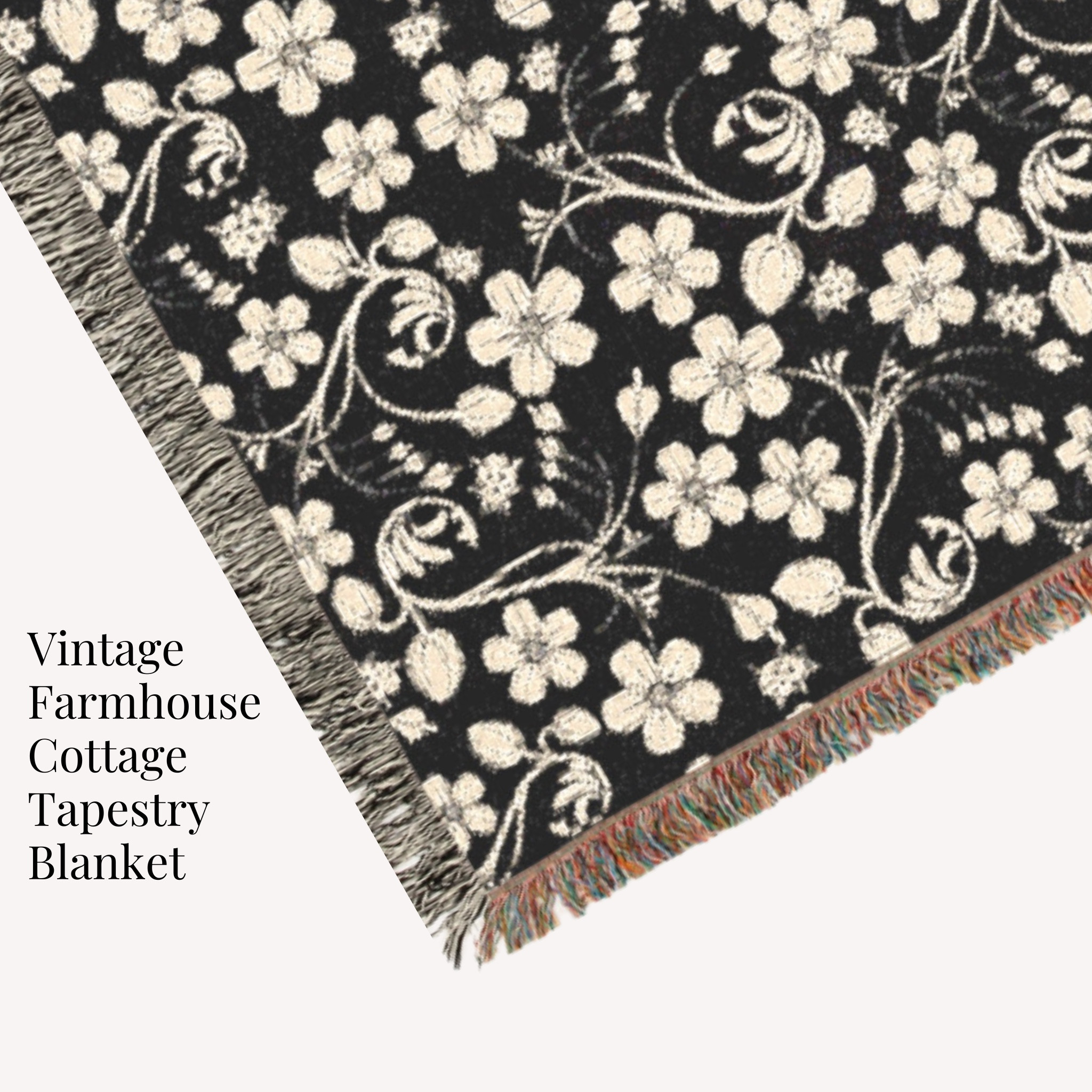 Beautiful Black and White Floral Tapestry Blanket 🤍 
.
100% cotton and in 3 sizes - I had so much fun making this pattern! 
.


#LTKfamily #LTKwinter #LTKgiftguide