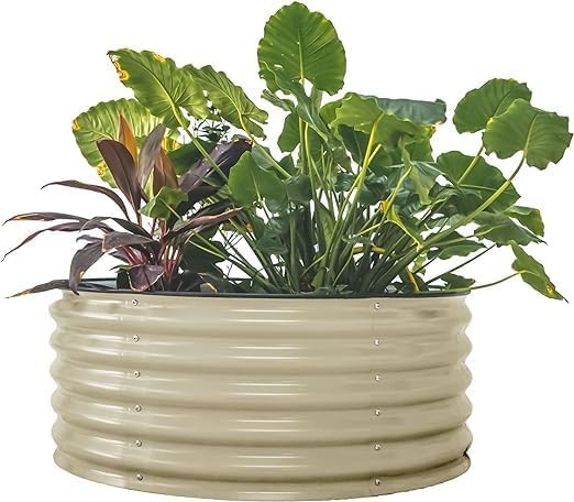 Vego garden 17" Tall 42" Round Raised Garden Bed Metal Raised Bed Planter Box for Vegetables Flow... | Amazon (US)