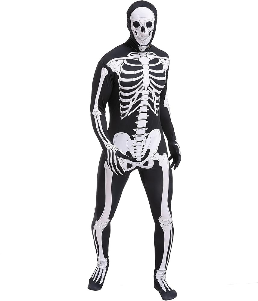 Spooktacular Creations Skeleton Bodysuit Halloween Men Costume with Hood for Adults Themed Partie... | Amazon (US)