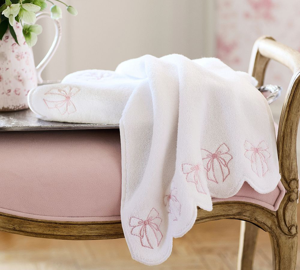LoveShackFancy Embroidered Bow Hand Towel | Pottery Barn (US)