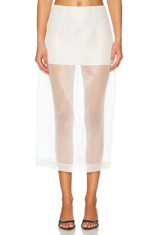 FRAME Silk Organza Skirt in Cream | FWRD 