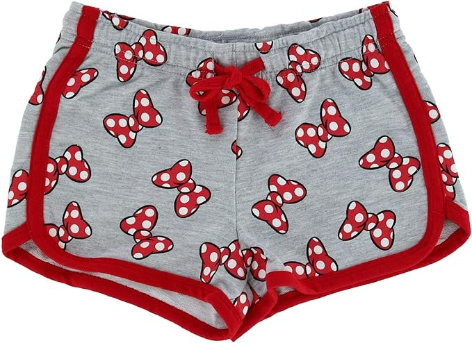 Disney Jerry Leigh Girl's Polka Dot Bow Shorts, Large, Grey | Amazon (US)