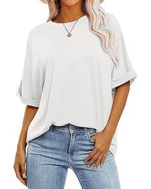 ANRABESS Womens Tops Oversized T Shirts Short Sleeve Crewneck Summer Casual Loose Basic Tee Shirt... | Amazon (US)